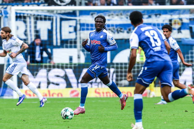 Fussball, 3.Liga Saison 2026 2027 8.Spieltag MSV Duisburg - TSG 1899 Hoffenheim II 10.10.2026, schauinsland-reisen-arena Blessing Miguel Makanda (Hoffenheim, 17) Duisburg schauinsland-reisen-arena Nordrhein-Westfalen Deutschland