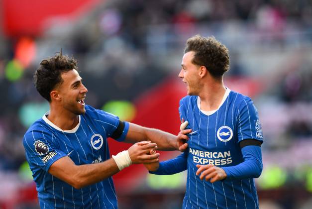 Maxim De Cuyper of Brighton & Hove Albion celebrates scoring their first goal (left) Sunderland v Brighton & Hove Albion, Premier League, Football, Stadium of Light, Sunderland, UK - 10 Oct 2026Sunderland Stadium of Light United Kingdom EDITORIAL USE ONLY No use with unauthorised audio, video, data, fixture lists, club league logos or live services. Online in-match use limited to 120 images, no video emulation. No use in betting, games or single club league player publications.  Copyright: xRichardxLee Shutterstockx 17205894at
