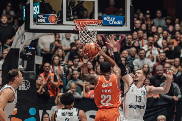 easyCredit Basketball Bundesliga, 5. Spieltag, Niners Chemnitz -Bayern München 10.10.2026 ab 16:00 Uhr Chemnitz, Chemnitz Arena Im Foto: 00 Miles Norris, 22 Nighaeal Ceaser, 13 Andreas Obst easyCredit Basketball Bundesliga, 5. Spieltag, Niners Chemnitz - Bayern München Chemnitz Sachsen Deutschland Copyright: xEHLxMedia MichelxKöhlerx 20261010-Niners-Chemnitz-Bayern-M__nchen-036