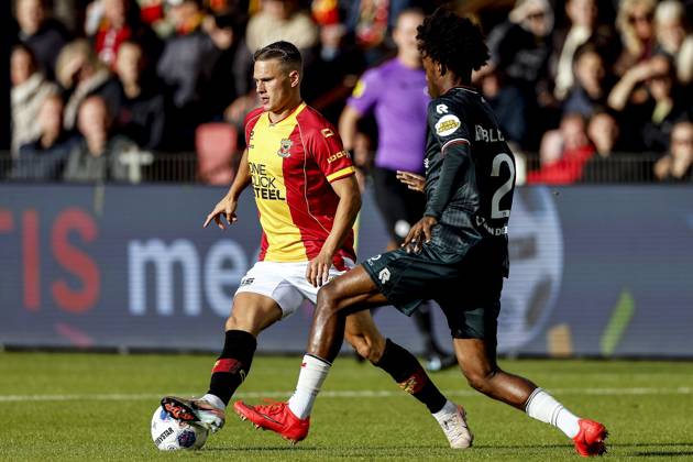 DEVENTER - (lr) Mathis Suray of Go Ahead Eagles, Lushendry Martens of Sparta Rotterdam during the Dutch Eredivisie match between Go Ahead Eagles and Sparta Rotterdam at De Adelaarshorst on October 10, 2026 in Deventer, the Netherlands. BART STOUTJESDIJK ANP Eredivisie 2026 27 xVIxANPxSportx xxANPxIVx 572030028 originalFilename: 572030028.jpg
