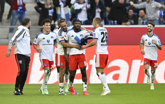 TOR zum 2:2 Terem Moffi Hamburger SV HSV (09) Torjubel Miro Muheim Hamburger SV HSV (28) Kofi Amoako Hamburger SV HSV (22) Yussuf Poulsen Hamburger SV HSV (15) Fabio Vieira Hamburger SV HSV (20) Nicolas Capaldo Hamburger SV HSV (24) TSG 1899 Hoffenheim vs Hamburger SV HSV 10.10.2026 DFL REGULATIONS PROHIBIT ANY USE OF PHOTOGRAPHS AS IMAGE SEQUENCES AND OR QUASI-VIDEO TSG 1899 Hoffenheim vs Hamburger SV HSV
