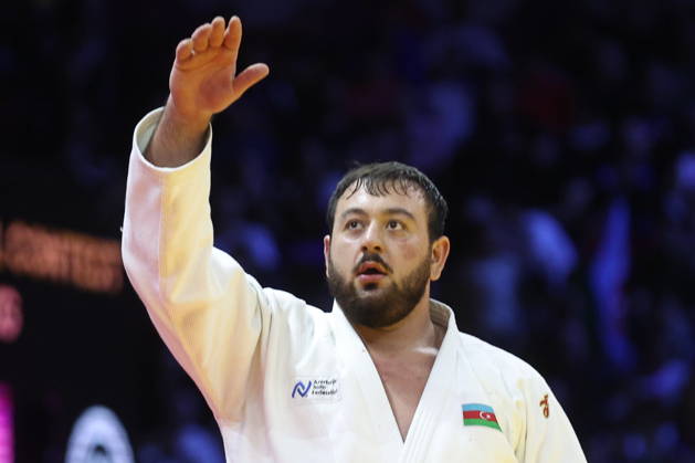 AZERBAIJAN, BAKU - OCTOBER 10, 2026: Azerbaijan s Kanan Nasibov appears in his heavyweight bout during the 2026 World Judo Championships at the National Gymnastics Arena 2026 World Judo Championships In Baku - ZUMAt113 20261010_zaa_t113_421 Copyright: xMikhailxSinitsynx