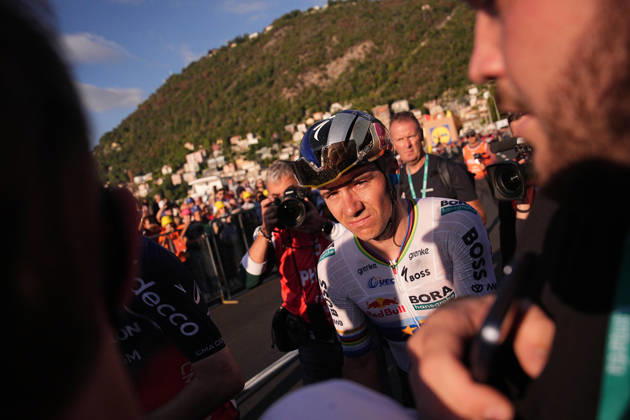 Belgium s Remco Evenepoel of Red Bull - Bora - Hansgrohe during the 120th edition of the Il Lombardia, Tour of Lombardy cycling race, a 239 km one day race from Bergamo to Como on October 10, 2026, Italy. Copyright: xMarcoxAlpozzi LaPressex