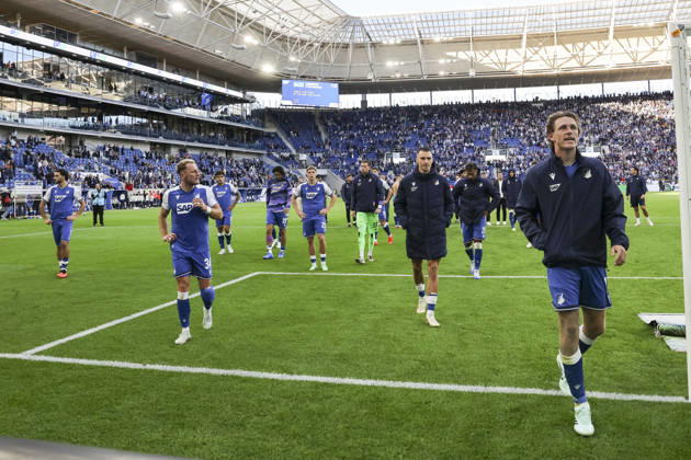 TSG Hoffenheim nach dem Spiel bei den Fans , Deutschland, Fussball, 1. Bundesliga, 5.Spieltag, 2026 2027, TSG Hoffenheim vs. Hamburger SV, 10.10.2026, Sinsheim SNP Arena Deutschland Copyright: xGrantxHubbsx