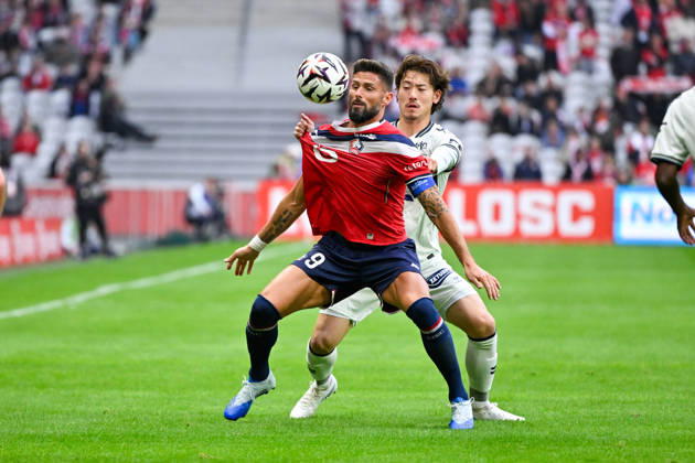 LOSC Lille v Le Havre Athletic Club - Ligue 1 McDonald s 2026 2027 Ayumu SEKO of Le Havre AC and Olivier GIROUD of Lille during Ligue 1 McDonald s match between Lille and Le Havre at Stade Pierre-Mauroy on October 10, 2026 in Lille, France. Lille France  Copyright: xKevinxClementx 776573340
