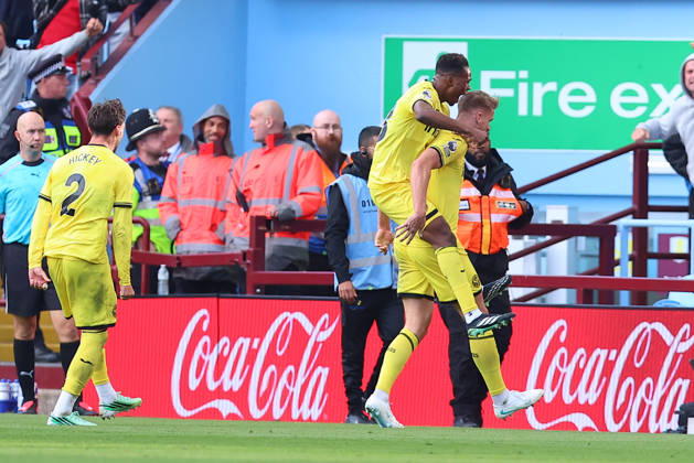 Aston Villa v Brentford, Premier League Kristoffer Ajer of Brentford FC celebrates his goal making it 2-2 during the Aston Villa v Brentford Premier League match at Villa Park, Birmingham, England on 10 October 2026 Credit: Ryan Crockett Every Second Media Editorial use only. All images are copyright Every Second Media Limited. No images may be reproduced without prior permission. All rights reserved. Premier League and Football League images are subject to licensing agreements with Football DataCo Limited. see https: www.football-dataco.com Copyright: xIMAGO EveryxSecondxMediax ESM-2212-0103 RyanxCrockettx xEveryxSecondxMediax
