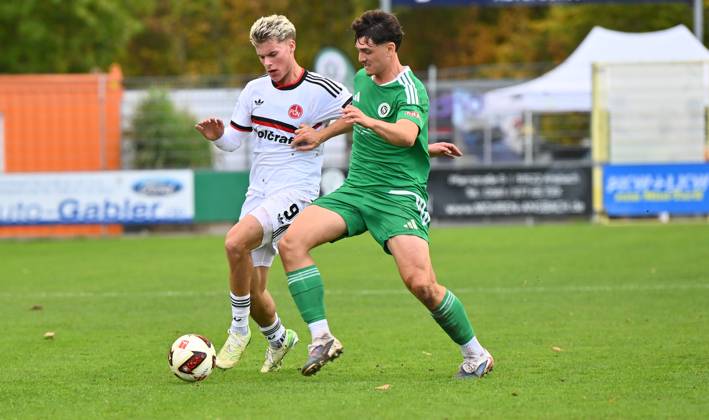 09.10.2026 - Fussball - Saison 2026 2027 - Regionalliga Bayern - 04. Spieltag: SpVgg Ansbach - 1. FC Nürnberg FCN II ( Club ) - DoGe - xdoxgex - Levin Chiumento (9, 1. FC Nürnberg FCN II ) Lucas Beetz (2, SpVgg Ansbach )