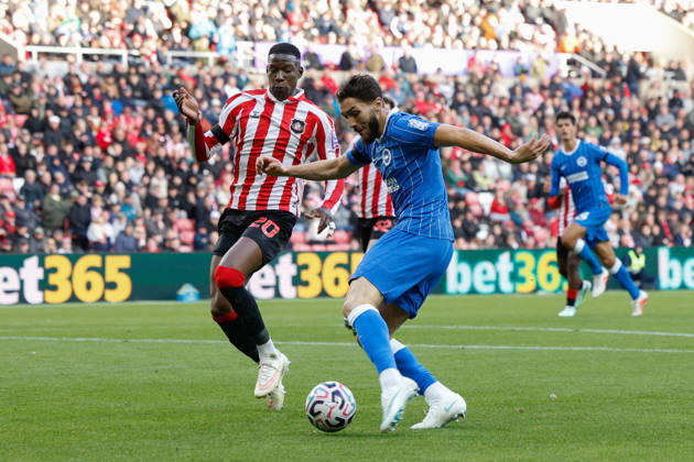 Sunderland v Brighton & Hove Albion, Premier League Jaouen Hadjam of Brighton scores his sides second goal of the match 0-2 during the Sunderland v Brighton & Hove Albion Premier League match at the Stadium of Light, Sunderland, England on 10 October 2026 Credit: Craig Cowan Every Second Media Editorial use only. All images are copyright Every Second Media Limited. No images may be reproduced without prior permission. All rights reserved. Premier League and Football League images are subject to licensing agreements with Football DataCo Limited. see https: www.football-dataco.com Copyright: xIMAGO EveryxSecondxMediax ESM-2208-0075 CraigxCowanx xEveryxSecondxMediax
