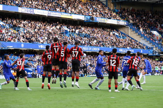 Chelsea v Bournemouth 10 October 2026, London - Premier League Football - Chelsea v Bournemouth - Jordan Henderson of Chelsea scores their fifth goal from a free kick - Photo: Jacques Feeney Offside. London UK Copyright: xJacquesxFeeneyx xOffsidexOffside