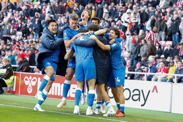 Sunderland v Brighton & Hove Albion, Premier League Jaouen Hadjam of Brighton celebrates scoring his sides second goal of the match 0-2 during the Sunderland v Brighton & Hove Albion Premier League match at the Stadium of Light, Sunderland, England on 10 October 2026 Credit: Craig Cowan Every Second Media Editorial use only. All images are copyright Every Second Media Limited. No images may be reproduced without prior permission. All rights reserved. Premier League and Football League images are subject to licensing agreements with Football DataCo Limited. see https: www.football-dataco.com Copyright: xIMAGO EveryxSecondxMediax ESM-2208-0093 CraigxCowanx xEveryxSecondxMediax