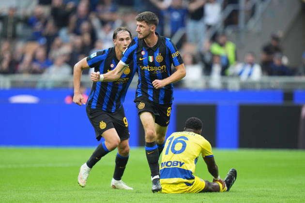 Inter Milan™s Petar Sucic celebrates after scoring 1-0 during the Serie A soccer match between Inter and Parma at San Siro Stadium in Milan , Italy - October 10 , 2026. - Soccer  Copyright: xSpada LaPressex