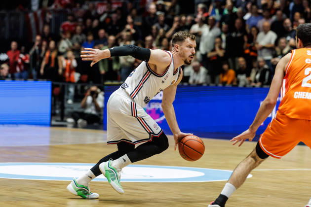 10.10.2026, GER, BBL, easyCredit Basketball Bundesliga, Chemnitz, Niners Chemnitz - FC Bayern München Basketball Andreas Obst (FC Bayern München Basketball, 13) Chemnitz Messe Chemnitz Sachsen Deutschland