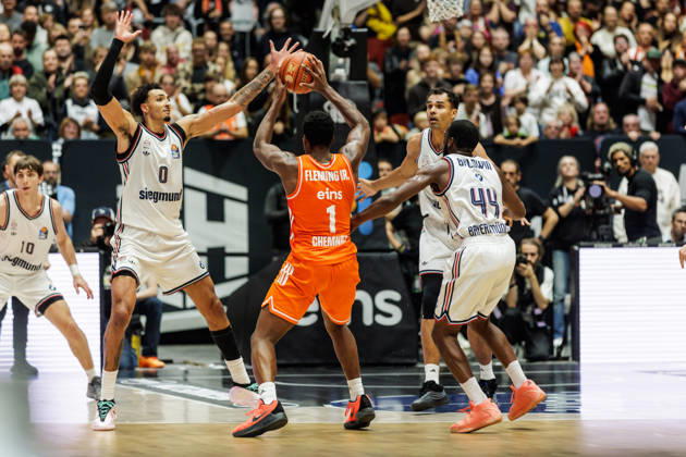 10.10.2026, GER, BBL, easyCredit Basketball Bundesliga, Chemnitz, Niners Chemnitz - FC Bayern München Basketball Phlandrous Fleming Jr. (Niners Chemnitz, 1) Chemnitz Messe Chemnitz Sachsen Deutschland