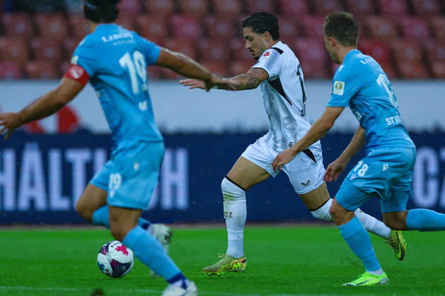FC Zürich gegen FC Thun Brack Super League 10. Oktober 2026 Torschütze zum 1:1 Ausgleich für den FC Zürich durch Kevin Spadanuda (17, FC Zürich) wahrend dem Fussballspiel, Brack Super League, FC Zürich gegen FC Thun, 10. Oktober 2026, Stadion Letzigrund, Zürich, Schweiz. Zürich Stadion Letzigrund Zürich Schweiz