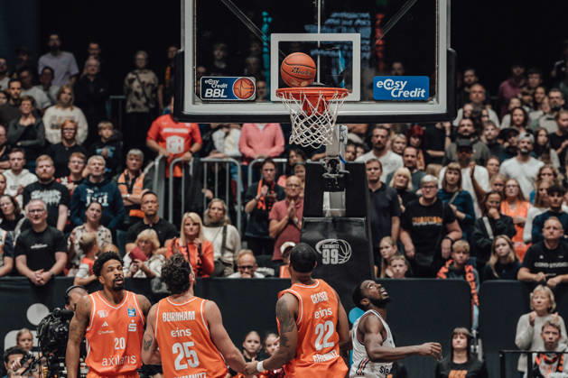 easyCredit Basketball Bundesliga, 5. Spieltag, Niners Chemnitz -Bayern München 10.10.2026 ab 16:00 Uhr Chemnitz, Chemnitz Arena Im Foto: 20 Urald King, 25 Ben Burnham, 22 Nighaeal Ceaser easyCredit Basketball Bundesliga, 5. Spieltag, Niners Chemnitz - Bayern München Chemnitz Sachsen Deutschland Copyright: xEHLxMedia MichelxKöhlerx 20261010-Niners-Chemnitz-Bayern-M__nchen-107