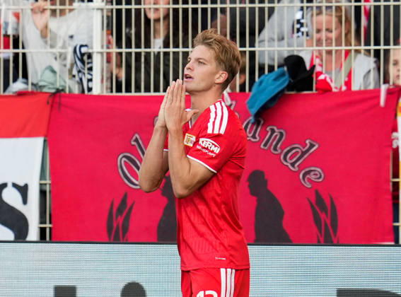 Andras Schaefer (1. FC Union Berlin, 13) reagiert. GER, 1.FC Union Berlin vs SV Elversberg, 1. Bundesliga, 5. Spieltag, Saison 2026-27, Stadion An der Alten Foersterei, Berlin, 10.10.2026 DFL REGULATIONS PROHIBIT ANY USE OF PHOTOGRAPHS AS IMAGE SEQUENCES AND OR QUASI-VIDEO 1.FC Union Berlin vs SV Elversberg, 1. Bundesliga, 5. Spieltag, Saison 2026-27, 10.10.2026 Berlin Copyright: xEibner-Pressefoto ScottxColemanx EP_SCN