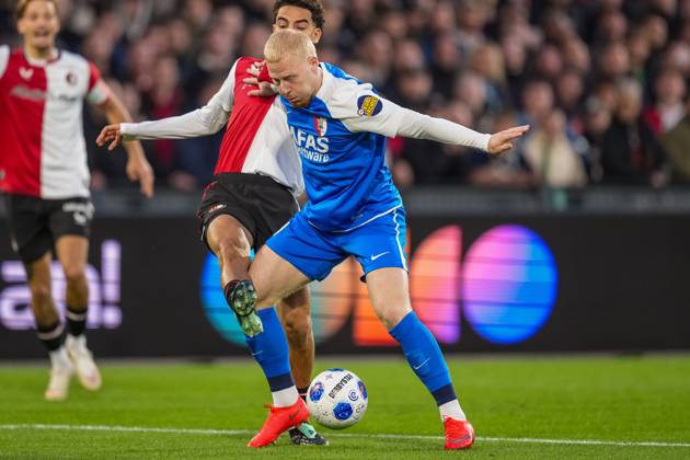 ROTTERDAM , 10-10-2026 , Stadion Feijenoord (De Kuip) , season 2026 2027 , Dutch Eredivisie football , match between Feyenoord and AZ , Picture shows AZ player Mexx Meerdink Feyenoord - AZ  x208116106x Copyright: