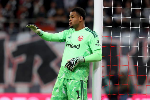 10.10.2026, xtgx, Fussball 1.Bundesliga, RB Leipzig - Eintracht Frankfurt v.l. Noah Atubolu (Eintracht Frankfurt) (DFL DFB REGULATIONS PROHIBIT ANY USE OF PHOTOGRAPHS as IMAGE SEQUENCES and or QUASI-VIDEO) Leipzig