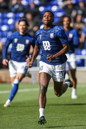 10th October 2026; Portman Road, Ipswich, Suffolk, England; Premier League Football, Ipswich Town versus Fulham; Florentino of Ipswich Town during warm up AndyxSkinner