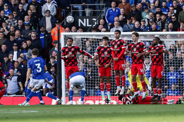 10th October 2026; Portman Road, Ipswich, Suffolk, England; Premier League Football, Ipswich Town versus Fulham; Leif Davis of Ipswich Town takes a free kick AndyxSkinner