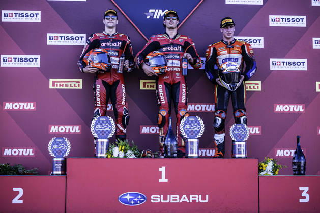October 10, 2026, Cascais, Lisbon, Portugal: The Podium of the Race 1 of the FIM Superbike World Championship, WM, Weltmeisterschaft at Circuito Estoril on October 10, 2026 in Cascais, Portugal. Motorsports 2026: WorldSBK - Tissot Estoril Round - ZUMAr200 20261010_zsp_r200_070 Copyright: xNunoxReisinhox