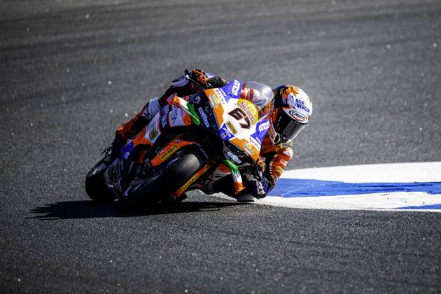 October 10, 2026, Cascais, Lisbon, Portugal: Alberto Surra of Motocorsa Racing in action during the Race 1 of the FIM Superbike World Championship, WM, Weltmeisterschaft at Circuito Estoril on October 10, 2026 in Cascais, Portugal. Motorsports 2026: WorldSBK - Tissot Estoril Round - ZUMAr200 20261010_zsp_r200_083 Copyright: xNunoxReisinhox