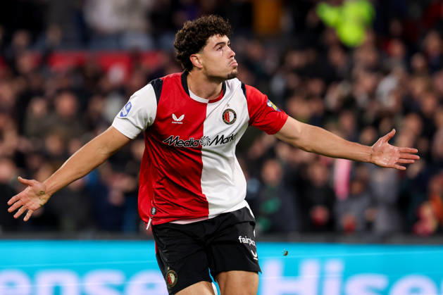 2026-10-10 Feyenoord v AZ Alkmaar - Dutch Eredivisie ROTTERDAM, NETHERLANDS - OCTOBER 10: Nacho Ferri of Feyenoord celebrates after scoring the first goal of the team during the Dutch Eredivisie match between Feyenoord and AZ Alkmaar at Stadion Feijenoord on October 10, 2026 in Rotterdam, Netherlands. Rotterdam Stadion Feijenoord Netherlands Content not available for redistribution in The Netherlands directly or indirectly through any third parties. Copyright: xHansxvanxderxValkx