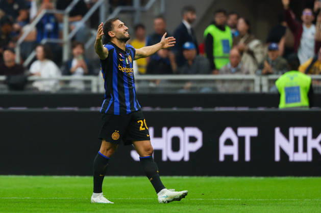 SOCCER - Serie A - Inter - FC Internazionale vs. Parma Calcio Photo by IPA ABACAPRESS.COM89510629 - Hakan Calhanoglu of FC Internazionale celebrates after scoring a goal during the Serie A Enilive 2026 27 soccer match between FC Internazionale and Parma Calcio 1913. Milan Italy Copyright: xIPAxSport ABACAx