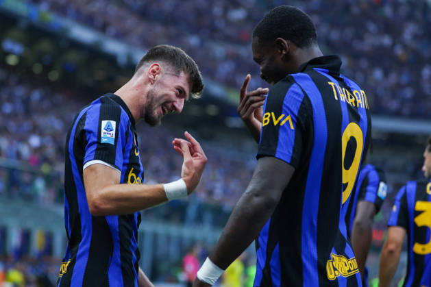 SOCCER - Serie A - Inter - FC Internazionale vs. Parma Calcio Photo by IPA ABACAPRESS.COM89510638 - Petar Sucic of FC Internazionale celebrates after scoring a goal with Marcus Thuram of FC Internazionale during the 2026 27 Serie A Enilive soccer match between FC Internazionale and Parma Calcio 1913. Milan Italy Copyright: xIPAxSport ABACAx