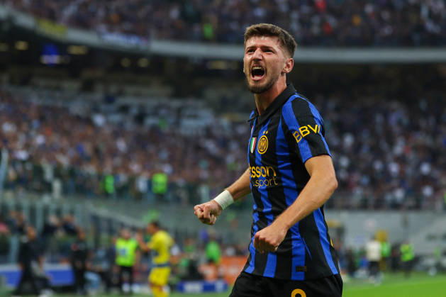 SOCCER - Serie A - Inter - FC Internazionale vs. Parma Calcio Photo by IPA ABACAPRESS.COM89510639 - Petar Sucic of FC Internazionale celebrates after scoring a goal during the Serie A Enilive 2026 27 soccer match between FC Internazionale and Parma Calcio 1913. Milan Italy  Copyright: xIPAxSport ABACAx