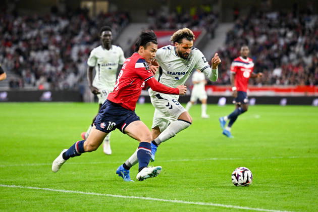 LOSC Lille v Le Havre Athletic Club - Ligue 1 McDonald s 2026 2027 Ayase UEDA of Lille and Ahmed TOUBA of Le Havre AC during Ligue 1 McDonald s match between Lille and Le Havre at Stade Pierre-Mauroy on October 10, 2026 in Lille, France. Lille France  Copyright: xKevinxClementx 776573340