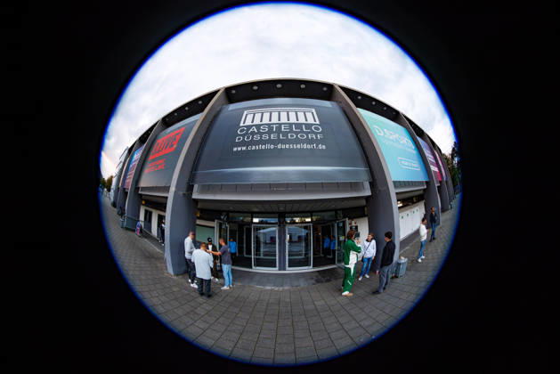DÜSSELDORF, GERMANY - 10 OCTOBER 2026: Image shows CASTELLO Düsseldorf from the outside with fisheye during CUPRA Germany Premier Padel P2 2026 Day 7: Semifinals at CASTELLO Düsseldorf on 10 10 2026 in Düsseldorf, Germany. Germany Copyright: xFröhlichxPascalx