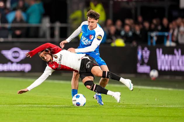 ROTTERDAM , 10-10-2026 , Stadion Feijenoord (De Kuip) , season 2026 2027 , Dutch Eredivisie football , match between Feyenoord and AZ , Picture shows Feyenoord player Anis Hadj Moussa Feyenoord - AZ  x208118249x Copyright: