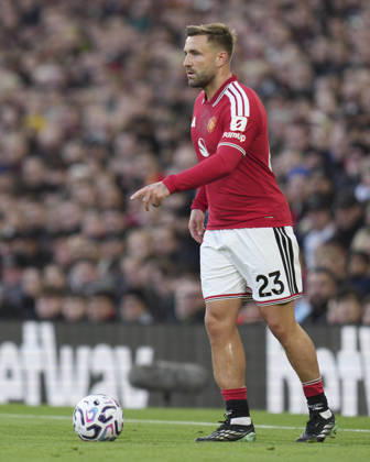 Manchester United, ManU v Tottenham Hotspur, Premier League Luke Shaw of Manchester United runs with the ball during the Manchester United v Tottenham Hotspur Premier League match at Old Trafford, Manchester, England on 10 October 2026 Credit: Steve Flynn Every Second Media Editorial use only. All images are copyright Every Second Media Limited. No images may be reproduced without prior permission. All rights reserved. Premier League and Football League images are subject to licensing agreements with Football DataCo Limited. see https: www.football-dataco.com Copyright: xIMAGO EveryxSecondxMediax ESM-2210-0049 StevexFlynnx xEveryxSecondxMediax