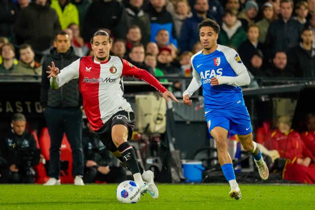 ROTTERDAM , 10-10-2026 , Stadion Feijenoord (De Kuip) , season 2026 2027 , Dutch Eredivisie football , match between Feyenoord and AZ , Picture shows Feyenoord player Anis Hadj Moussa Feyenoord - AZ  x208118508x Copyright: