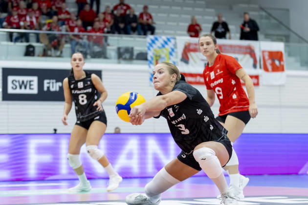 DEKRA 1. Bundesliga Frauen: Schwarz-Weiss Erfurt vs. Rote Raben Vilsbiburg; Erfurt; 10.10.2026 Luisa Keller ( 3; Rote Raben Vilsbiburg) DEKRA 1. Bundesliga Frauen: Schwarz-Weiss Erfurt vs. Rote Raben Vilsbiburg; Riethsporthalle Erfurt; 10.10.2026 Copyright: xBEAUTIFULxSPORTS Duehringx