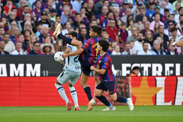 FC Barcelona, Barca v GETAFE CF SPOTIFY CAMP NOU. BARCELONA October 10,2026 FC BARCELONA vs GETAFE CF OCTOBER 10 ,2026 Gerard Martin (18 ) of FC Barcelona during the match between FC Barcelona and Getafe CF corresponding to the eighth day of La Liga EA Sports at at Spotify Camp Nou in Barcelona, Spain. Barcelona ESP Copyright: xS.xRosx