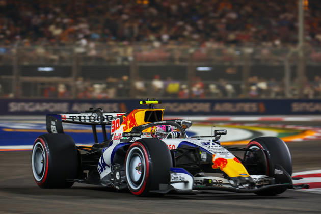 Formula 1 Singapore Grand Prix SINGAPORE - OCTOBER 10: Racing Bulls s Liam Lawson during the Qualifying Session at the Formula One Grand Prix of Singapore, at the Marina Bay Street Circuit in Singapore, on October 10, 2026. Daniel Ceng Anadolu Singapore Singapore. Editorial use only. Please get in touch for any other usage.  Copyright: x2026xAnadoluxDanielxCengx