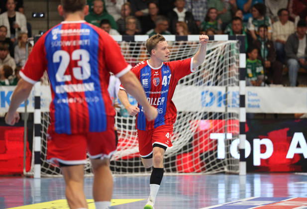 10.10.2026, Deutschland, Göppingen, Handball Opel HBL Bundesliga, FRISCH AUF! Göppingen vs. SG BBM Bietigheim, Till Hermann (BBM)