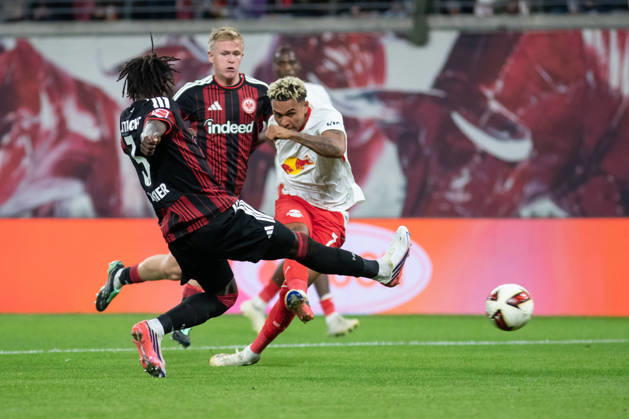 1. Fußball Bundesliga: RB Leipzig - Eintracht Frankfurt; 10.10.2026 Antonio Nusa (7, RB Leipzig) erzielt das Tor zum 5:0. LEIPZIG, DEUTSCHLAND - OCTOBER 10: Bundesliga-Spiel RB Leipzig - Eintracht Frankfurt in der Red Bull Arena am 5. Spieltag der 1. Bundesliga am October 10, 2026 in Leipzig, Deutschland. DFL REGULATIONS PROHIBIT ANY USE OF PHOTOGRAPHS AS IMAGE SEQUENCES AND OR QUASI-VIDEO. Copyright: xBEAUTIFULxSPORTS JanxKaeferx