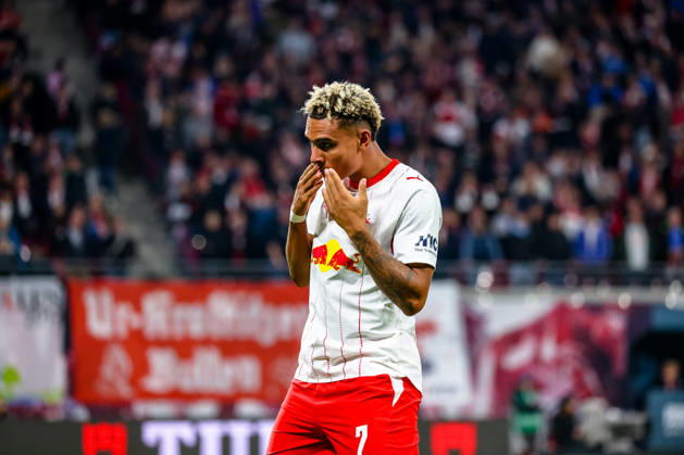 Antonio Nusa (RB Leipzig, 07) Jubel, Torjubel, jubelt ueber Tor zum 5:0, Luftkuesse, GER, RB Leipzig vs. Eintracht Frankfurt, Fussball, 1. Bundesliga Herren, 5. Spieltag, Spielzeit 2026 2027, 10.10.2026 DFL regulations prohibit any use of photographs as image sequences and or quasi-video. GER, RB Leipzig vs. Eintracht Frankfurt, Fussball, 1. Bundesliga Herren, 5. Spieltag, Spielzeit 2026 2027, 10.10.2026 Leipzig Copyright: xEibner-Pressefoto LauraxRoemerx EP_LRR