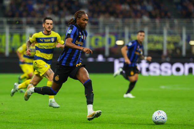 SOCCER - Serie A - Inter - FC Internazionale vs. Parma Calcio Photo by IPA ABACAPRESS.COM89512903 - Djed Spence of FC Internazionale in action during the 2026 27 Serie A Enilive soccer match between FC Internazionale and Parma Calcio 1913. Milan Italy Copyright: xIPAxSport ABACAx