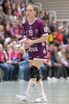 Johanna Farkas (TusSies Metzingen, 19) am Ball TusSies Metzingen vs. SCM Ramnicu Valcea, Handball, EHF, Europa Leauge Qualifikation Rueckspiel, Saison 2026 2027, 10.10.2026 TusSies Metzingen vs. SCM Ramnicu Valcea, Handball, EHF, Europa Leauge Qualifikation Rueckspiel, Saison 2026 2027, 10.10.2026 Metzingen Copyright: xEibner-Pressefotox EP_TBR