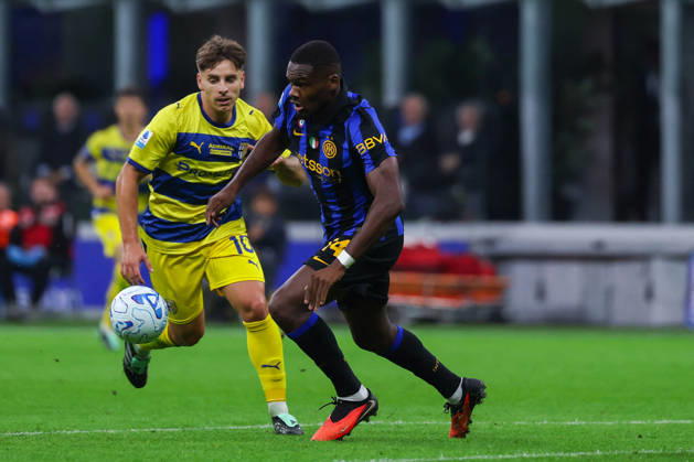 SOCCER - Serie A - Inter - FC Internazionale vs. Parma Calcio Photo by IPA ABACAPRESS.COM89512907 - Ange-Yoan Bonny of FC Internazionale in action during a Serie A Enilive 2026 27 soccer match between FC Internazionale and Parma Calcio 1913. Milan Italy Copyright: xIPAxSport ABACAx