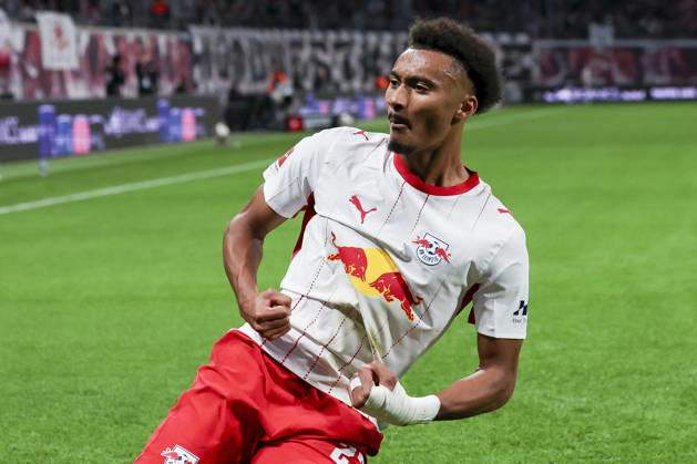 Tidiam Gomis (RB Leipzig) bejubelt seinen Treffer zum 6:0 waehrend des spiels der 1. Bundesliga zwischen RB Leipzig und Eintracht Frankfurt, Red Bull Arena am 10. October 2026 in Leipzig, Deutschland. (Foto von Marco Steinbrenner DeFodi Images) +++ Tidiam Gomis (RB Leipzig) celebrates after scoring his teams sixth Goal during the Bundesliga match between RB Leipzig and Eintracht Frankfurt at Red Bull Arena on October 10, 2026 in Leipzig, Germany. (Photo by Marco Steinbrenner DeFodi Images) DFB DFL REGULATIONS PROHIBIT ANY USE OF PHOTOGRAPHS AS IMAGE SEQUENCES AND OR QUASI-VIDEO. (Photo by Marco Steinbrenner DeFodi Images) -