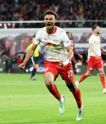RB Leipzig - Frankfurt Bundesliga Leipzig, 10.10.2026, Red Bull Arena, Fußball, 1.Bundesliga, 5.Spieltag , RB Leipzig vs. SG Eintracht Frankfurt , Im Bild: Tor für RB Leipzig. Tidiam Gomis (27, RB Leipzig) trifft zum 6:0.. , Nur zur redaktionellen Nutzung. Only editorial use. , DFL DFB regulations prohibit any use of photographs as image sequences and or quasi-video. ,