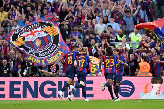 FC Barcelona, Barca v GETAFE CF SPOTIFY CAMP NOU. BARCELONA October 10,2026 FC BARCELONA vs GETAFE CF OCTOBER 10 ,2026 Anthony Gordon (17) of FC Barcelona celebrates scoring his team s first goal with teammates during the match between FC Barcelona and Getafe CF corresponding to the eighth day of La Liga EA Sports at at Spotify Camp Nou in Barcelona, Spain. Barcelona ESP Copyright: xS.xRosx