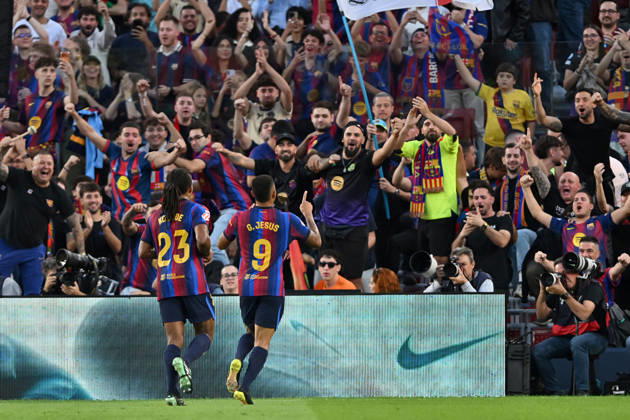 FC Barcelona, Barca v GETAFE CF SPOTIFY CAMP NOU. BARCELONA October 10,2026 FC BARCELONA vs GETAFE CF OCTOBER 10 ,2026 Gabriel Jesus (9) of FC Barcelona celebrates scoring his team s second goal during the match between FC Barcelona and Getafe CF corresponding to the eighth day of La Liga EA Sports at at Spotify Camp Nou in Barcelona, Spain. Barcelona ESP Copyright: xS.xRosx