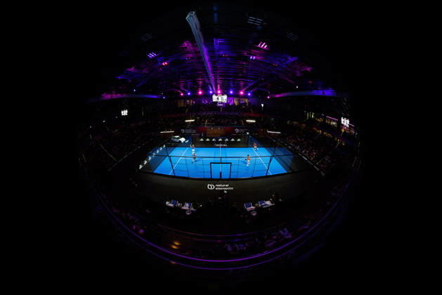 DÜSSELDORF, GERMANY - 10 OCTOBER 2026: Image shows overview of the CUPRA Germany Premier Padel P2 2026 Center Court in CASTELLO Düsseldorf during CUPRA Germany Premier Padel P2 2026 Day 7: Semifinals at CASTELLO Düsseldorf on 10 10 2026 in Düsseldorf, Germany. Germany Copyright: xFröhlichxPascalx