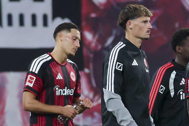 Younes Ebnoutalib (Eintracht Frankfurt) und Robin Koch (Eintracht Frankfurt) schauen enttaeuscht waehrend des spiels der 1. Bundesliga zwischen RB Leipzig und Eintracht Frankfurt, Red Bull Arena am 10. October 2026 in Leipzig, Deutschland. (Foto von Marco Steinbrenner DeFodi Images) +++ Younes Ebnoutalib (Eintracht Frankfurt) und Robin Koch (Eintracht Frankfurt) look dejected during the Bundesliga match between RB Leipzig and Eintracht Frankfurt at Red Bull Arena on October 10, 2026 in Leipzig, Germany. (Photo by Marco Steinbrenner DeFodi Images) DFB DFL REGULATIONS PROHIBIT ANY USE OF PHOTOGRAPHS AS IMAGE SEQUENCES AND OR QUASI-VIDEO. (Photo by Marco Steinbrenner DeFodi Images) -